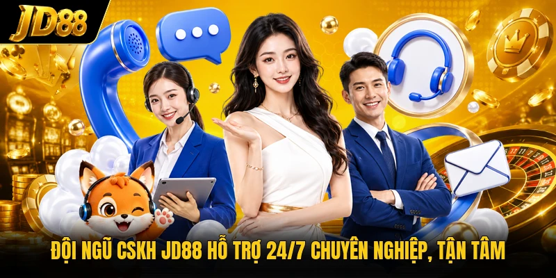 Đội ngũ CSKH JD88 hỗ trợ 24/7 chuyên nghiệp, tận tâm