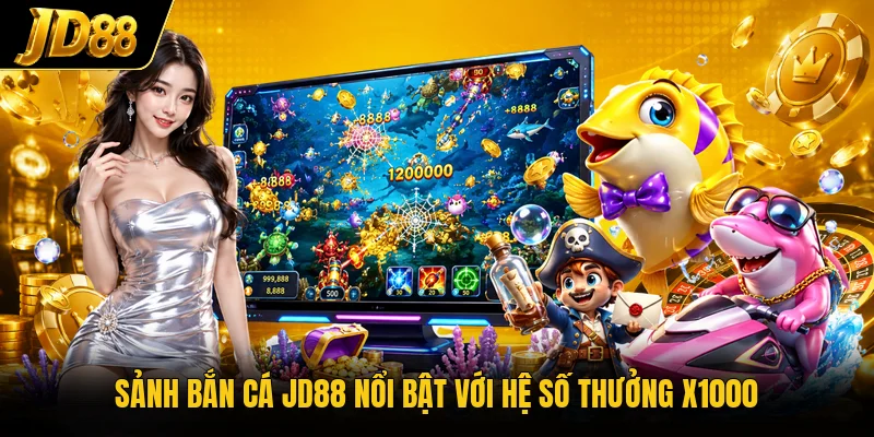 Sảnh bắn cá JD88 nổi bật với hệ số thưởng x1000 